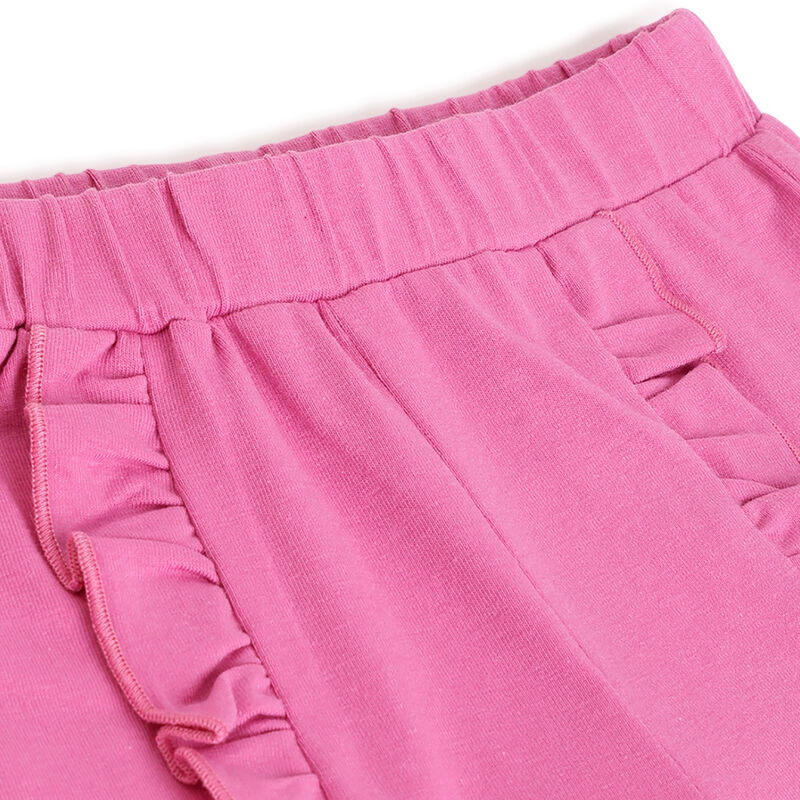 Girls Dark Pink Solid Shorts image number 2
